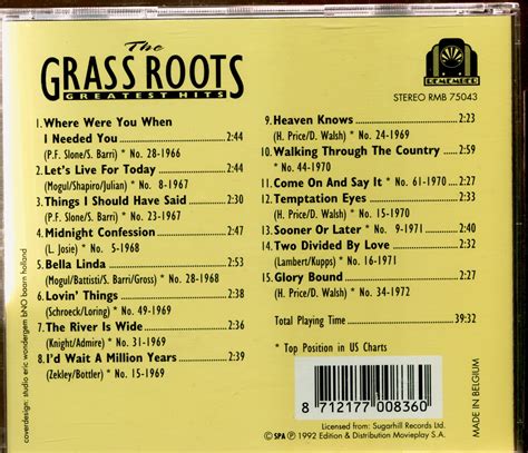 The Grass Roots CD: Greatest Hits (CD) - Bear Family Records