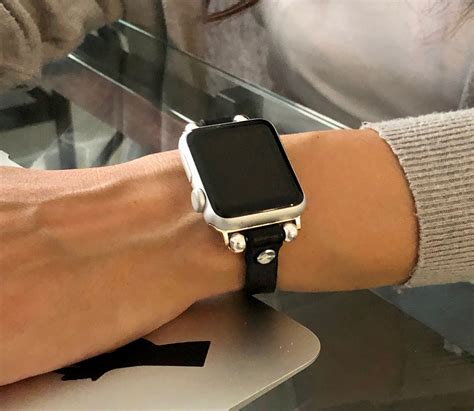 Women Apple Watch Band 38mm 40mm 42mm 44mm Silver & Black | Etsy