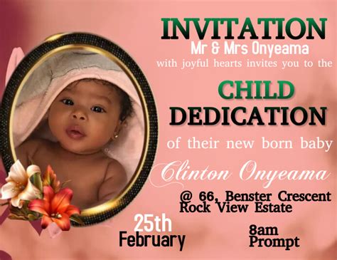 Child Dedication Invitation Card Template | PosterMyWall