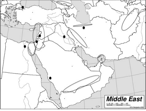 Middle East Physical Map