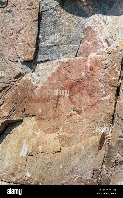 Agawa Rock Pictographs on Agawa Bay in Lake Superior Provincial Park ...