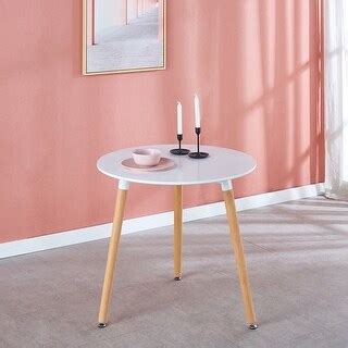TiramisuBest Round Dining Table in MDF Top,Dining Table Coffee Table - Bed Bath & Beyond - 33562872
