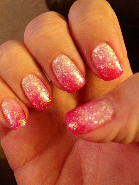 Pink glitter french manicure fade Different Nail Designs, Cool Nail ...