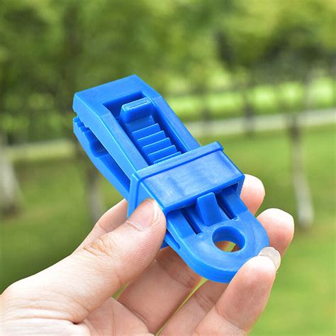 H1# 10pcs Outdoor Large Canopy Wind Rope Clamps Windproof Tent Clips (Blue) - Picture 3 of 6