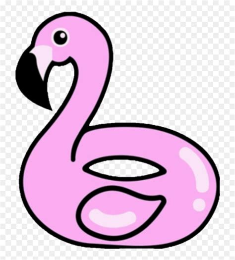 Flamingo Pool Float Clipart Graphic Black And White - Clipart Flamingo ...