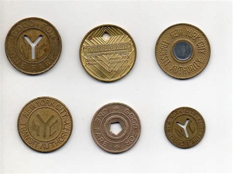 Complete Set of 6 NYC Subway Tokens NYCTA MTA New York City Transit ...