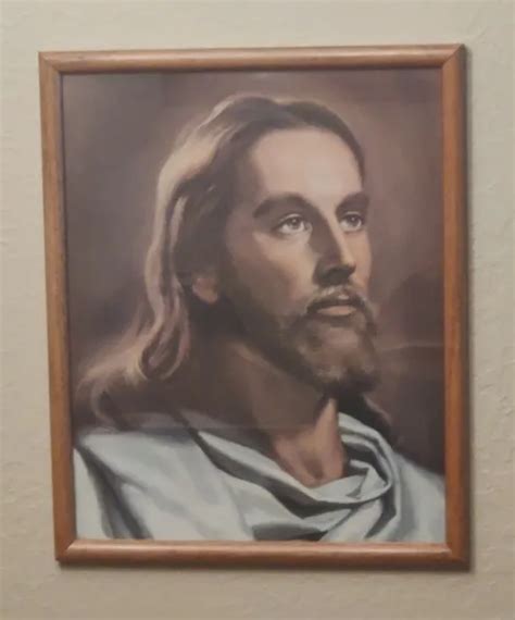 VINTAGE PICTURE OF Jesus Oak Wood Shipped UnFramed $35.00 - PicClick