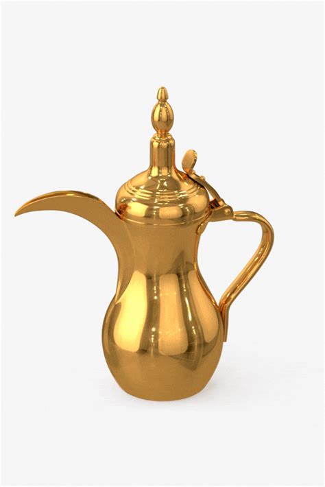 Golden Arabic Dallah Coffee Pot 3D model - Turntable | Coffee pot, 3d model, Golden
