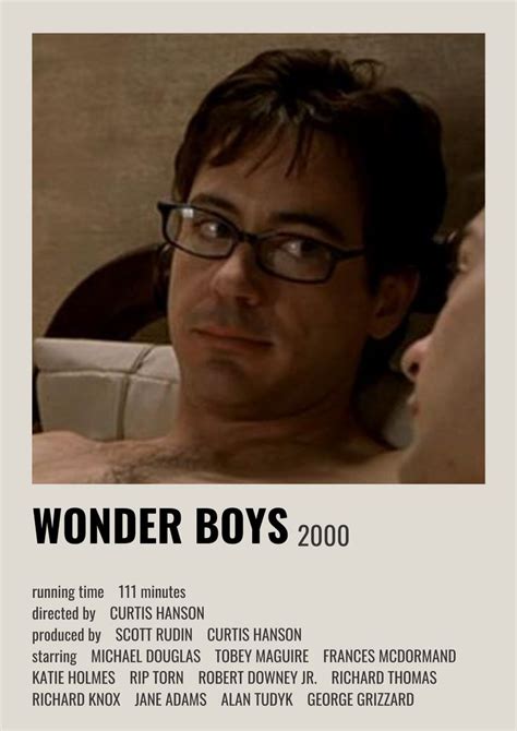 WONDER BOYS MOVIE POSTER | Movies for boys, Indie movie posters, Wonder ...