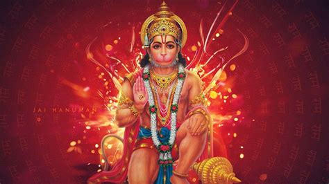 Jai Hanuman In Red Background HD Hanuman Wallpapers | HD Wallpapers | ID #68486