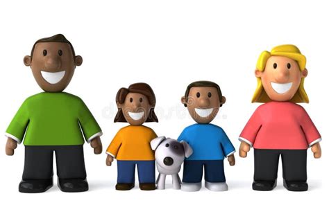 Diverse Family - 3D Illustration Stock Illustration - Illustration of ...