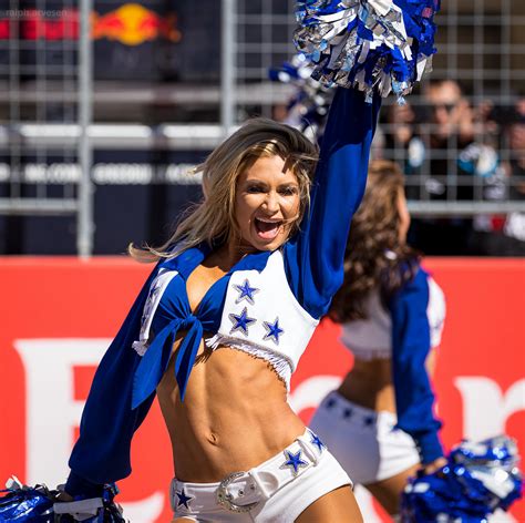 Dallas Cowboys Cheerleaders performing at the Formula 1 United States Grand Prix at the Circuit ...