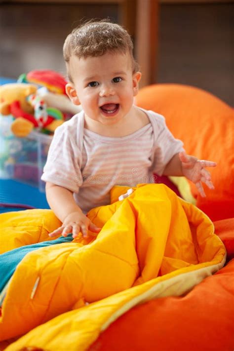 Little Baby Boy Playing in Living Room on the Floor Stock Photo - Image of colorful, floor ...