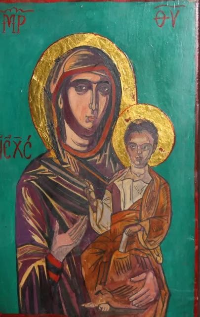 CHRIST CHILD & Virgin Mary Orthodox Tempera Wood Hand Painted Icon $278 ...