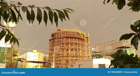 Overhead Water Tank is in Under Construction. Stock Image - Image of ...