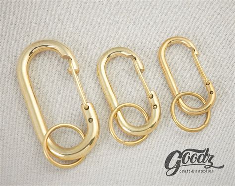 Solid Brass Carabiner Oval Hook Keychain Leather Craft - Etsy