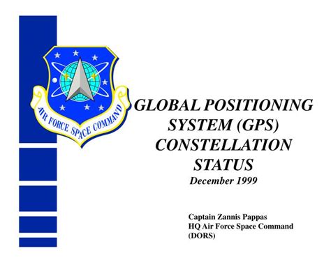 PPT - GLOBAL POSITIONING SYSTEM (GPS) CONSTELLATION STATUS December ...