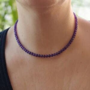 Amethyst Choker Necklace Choker Amethyst Natural Stones - Etsy