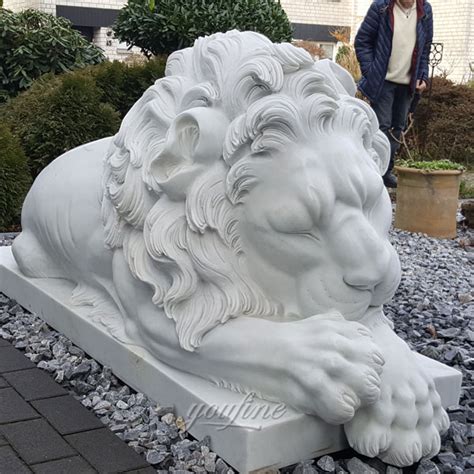 Guardian Western huge sleeping lion statue for yard- Marble/stone Lion ...