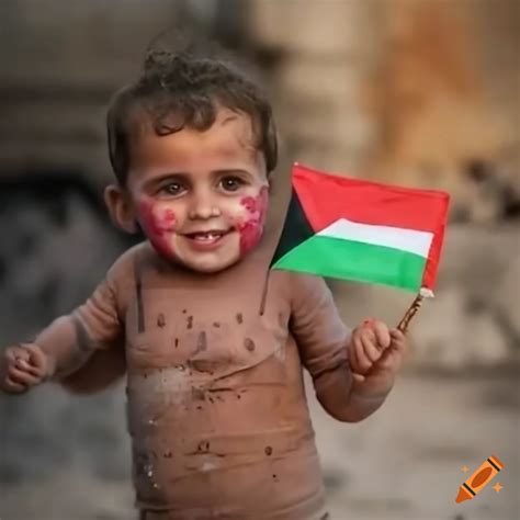 Smiling palestinian children amidst ruins in gaza on Craiyon