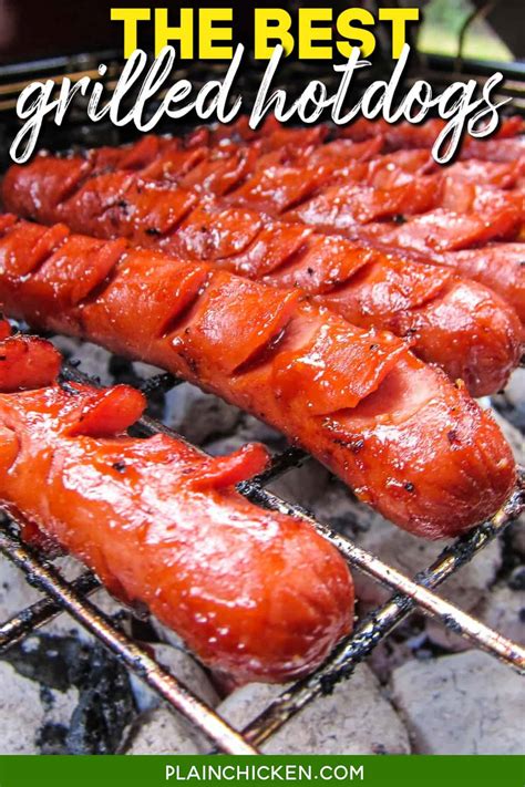 The BEST Grilled Hot Dogs - Plain Chicken