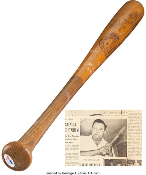 1941 Babe Ruth Exhibition Used Home Run Bat & Single Signed | Lot #81789 | Heritage Auctions