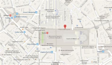 Map of Piazza del Duomo Milan