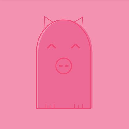 Colorful Stylized Drawing Of Cute Cartoon Pig Swine For Icon Or Sign Template Stock Illustration ...