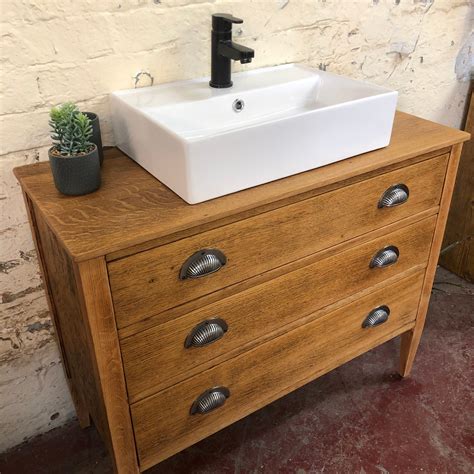 Vintage Oak Bathroom Vanity | Oak Vanity | Vintage Vanity