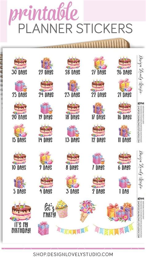 Birthday Countdown Print - Example Calendar Printable