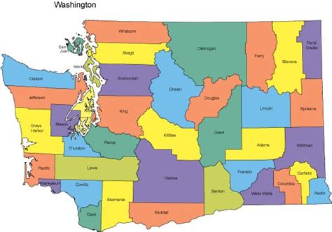 Washington Map with Counties