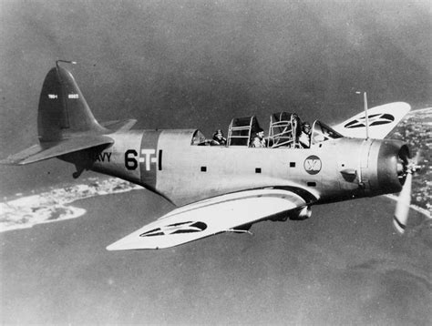 Douglas TBD-1 VT-6 in flight c1938 - The Douglas TBD Devastator was a ...