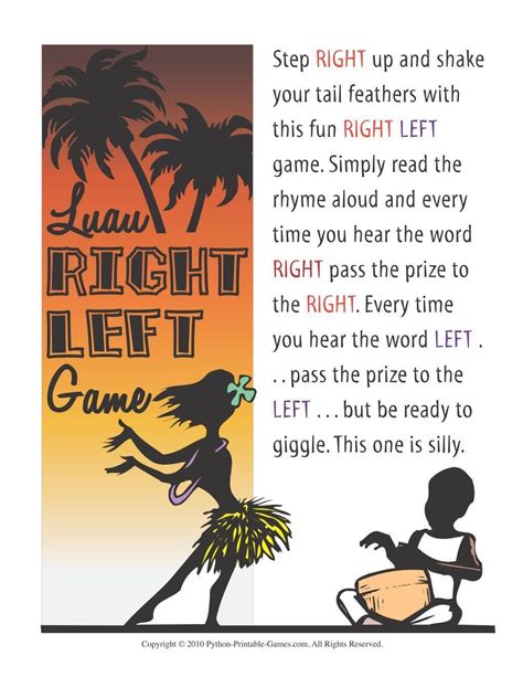 Hawaiian Luau Party: Left-Right Game