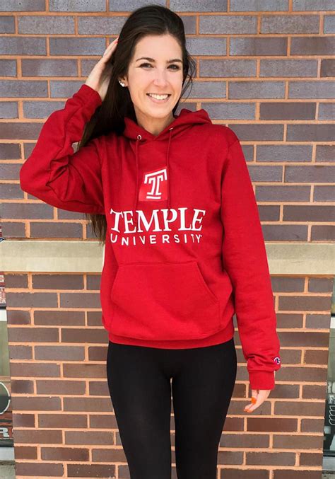 Champion Temple Owls Arch Mascot Hoodie - Cardinal | Long sleeve hoodie, Hooded sweatshirt men ...