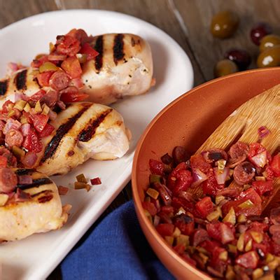 Warm Salamini Bruschetta over Grilled Chicken Recipe | Big Y