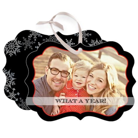 Snowy Christmas Deco Rectangle Metal Personalized Christmas Ornaments | Shutterfly