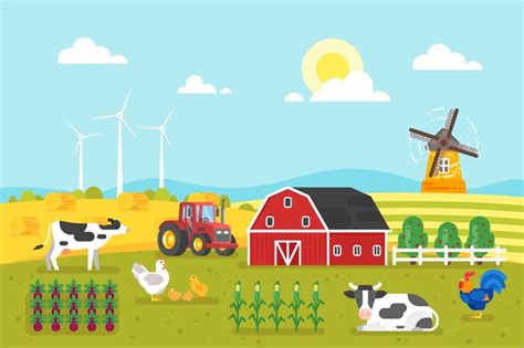 Farm background | Farm cartoon, Easy art for kids, School murals