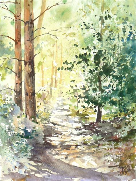 Résultat de recherche d'images pour "watercolour forest paintings" | Watercolor landscape ...