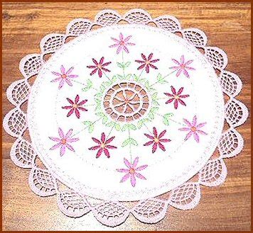 Daisy Doily Large 8x8 | Machine embroidery designs, Machine embroidery, Square quilt