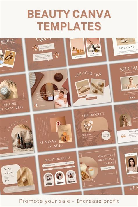 Skincare Templates | Beauty Templates | Canva Templates | Instagram Templates | Aesthetic ...