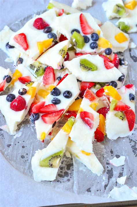 Frozen Yogurt Fruit Bark Recipe - Courtney's Sweets