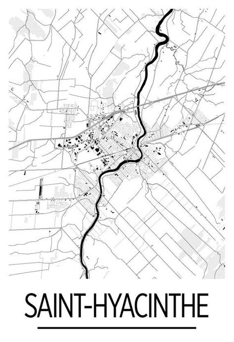 Saint Hyacinthe Quebec Map Poster Quebec Map Print Art | Etsy in 2020 ...