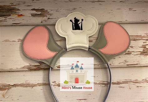 Remy Chef Hat Mouse Ears. Ratatouille Mouse ears. Chef hat with Remy Silhouette and Mouse Ears ...