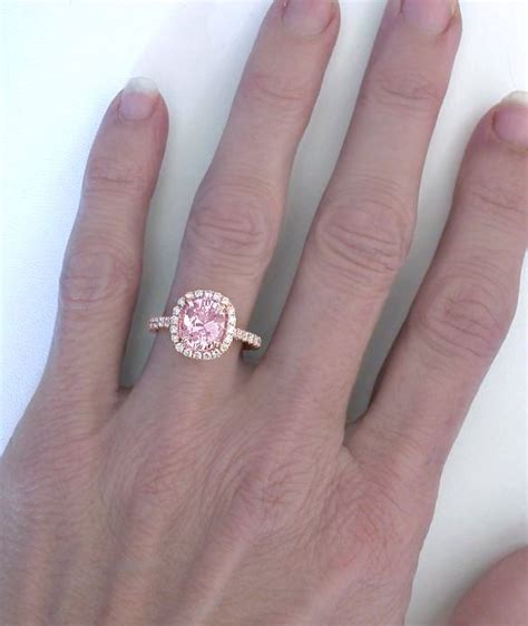 Light Pink Sapphire Ring in 18k on the hand | Pink sapphire diamond ring, Diamond sapphire ...