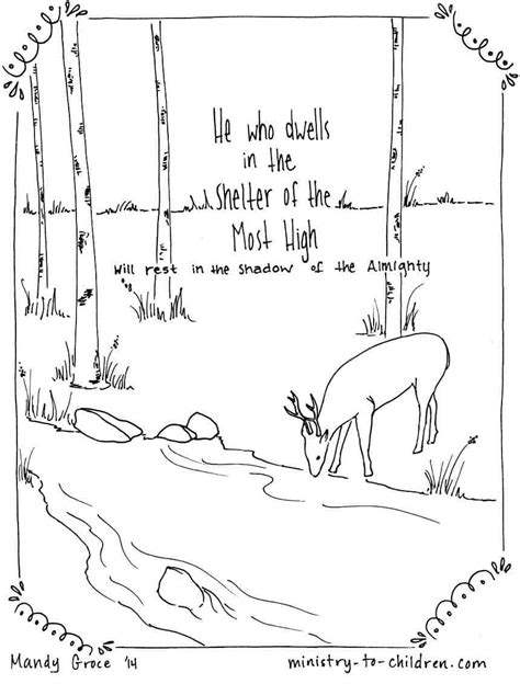 Psalm 91:1 Coloring Page "He who dwells in the shelter of the Most High…"