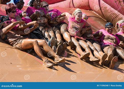 Women In Mud Pit On Obstacle Course Editorial Image | CartoonDealer.com ...