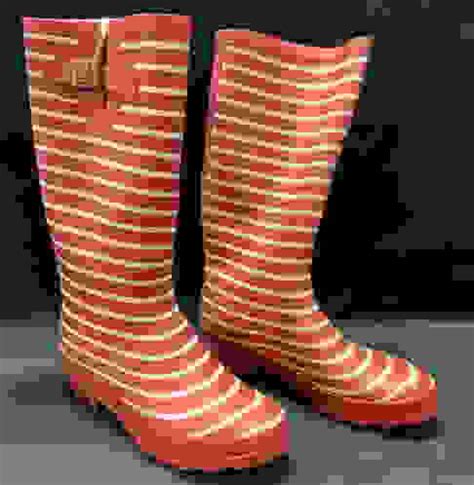 Polarn O Pyret Red & White Striped Rain Boots Auction