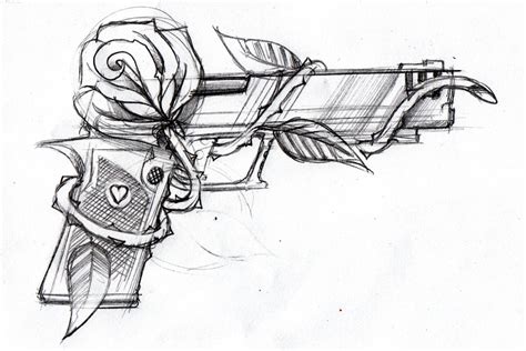 Gun and rose by SteveGolliotVillers on DeviantArt