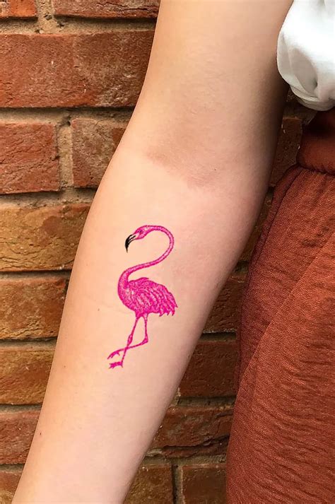 Traditional Pink Flamingo Tattoo