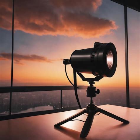 Premium Photo | Aesthetic background with light sunset projector lamp